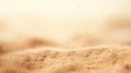 Sand blowing in the wind on a sandy beach, AI