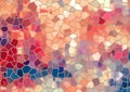 Sand and blue colored mosaic pattern artwork with bright red stains. Colorful tile background Royalty Free Stock Photo