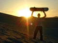 Sand boarding sunset