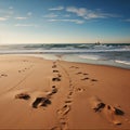 Sand bound history, footprints on ocean beach carry whispers of past seaside sojourns