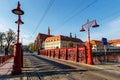 Sand Bridge over Odra river, Wroclaw Royalty Free Stock Photo