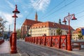 Sand Bridge over Odra river, Wroclaw Royalty Free Stock Photo