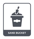 sand bucket icon in trendy design style. sand bucket icon isolated on white background. sand bucket vector icon simple and modern