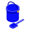 Sand bucket shovel icon, isometric style Royalty Free Stock Photo