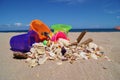 Sand Buckets and Shells on Fort Lauderdale Beach 1 Royalty Free Stock Photo