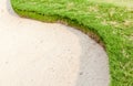 The sand bunker of the beautiful golf course Royalty Free Stock Photo