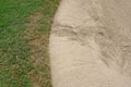 Sand bunker in golf course