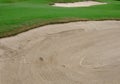 Sand bunker in golf course