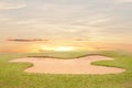 Sand bunker on the golf course Royalty Free Stock Photo