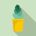 Sand cactus pot icon, flat style