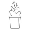 Sand cactus pot icon, outline style