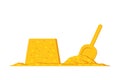 Sand cake and shovel Royalty Free Stock Photo