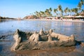 Sand castel on beautiful tropical Vagator beach