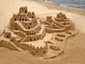 Sand castle on the beach Royalty Free Stock Photo