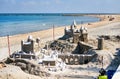 Sand castle on the beach of El Campello. Alicante. Spain