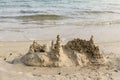 Sand castle on the beach