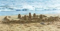 Sand castle on the beach Royalty Free Stock Photo