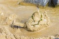 Sand Castle on the Beach, Netherlands Royalty Free Stock Photo