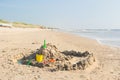 Sand castle at the beach Royalty Free Stock Photo