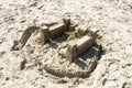 Sand Castle on the Beach, North Sea, Netherlands Royalty Free Stock Photo