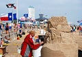 Sand Castle day on beach Royalty Free Stock Photo