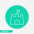 Sand castle vector icon sign symbol Royalty Free Stock Photo