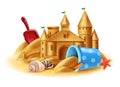 Sand Castle Realistic Background Royalty Free Stock Photo