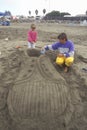Sand Castle Sculpting Contest, Royalty Free Stock Photo
