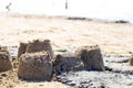 Sand castle on the seashore