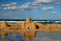 Sand castle on Sicilian coast Royalty Free Stock Photo