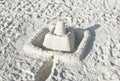 Sand castle on a sunny beach