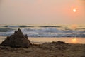 Sand castle at sunrise