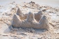Sand castle on tropical sandy beach Royalty Free Stock Photo