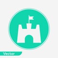 Sand castle vector icon sign symbol Royalty Free Stock Photo