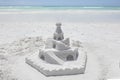 Sand Castle On A White Sandy Beach Royalty Free Stock Photo