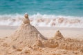 sand castles on the beach as symbol of a holiday with children at the sea Royalty Free Stock Photo