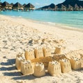 Sand castles on beach Royalty Free Stock Photo