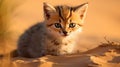 Sand Cat, felis margarita, Adult among Rocks