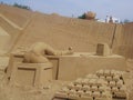 The Sand City. International Sand Sculpture Festival FIESA at the Pera village. Portugal Royalty Free Stock Photo