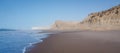 Sand cliffs of Dakhla in Western Sahara region of Morocco, with sea