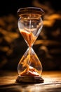 a sand clock with a black background Royalty Free Stock Photo