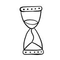 The sand clock in doodle and line art. For clip art, seamless patterns, postcards and other comercial usage