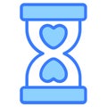 sand clock, love, dead line Icon, simple design blue line Royalty Free Stock Photo