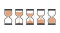 Sand clock time icon. Hour glass sand watch timer. Hourglass illustration flat sandclock