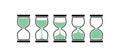 Sand clock time icon. Hour glass sand watch timer. Hourglass illustration flat sandclock