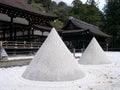 Sand cone in a garden of a Japanese temple in Japan Royalty Free Stock Photo