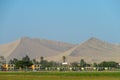 Sand desert dunes and green oasis of Ica city Royalty Free Stock Photo