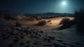 Sand and desert landscape at night Royalty Free Stock Photo