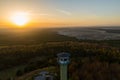 Sand desert Located on the border of the Silesian Upland, Bledow, Klucze and village of Chechlo, large forest area aerial drone