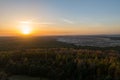 Sand desert Located on the border of the Silesian Upland, Bledow, Klucze and village of Chechlo, large forest area aerial drone